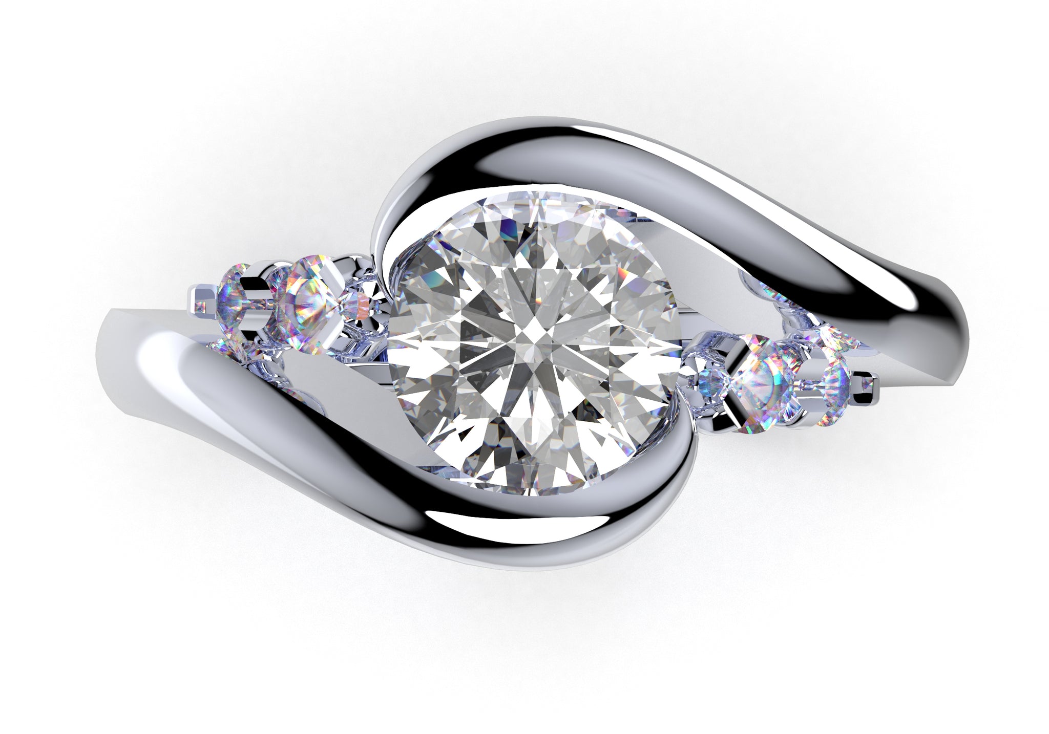 Engagement Ring Solitaire Ring 3D Model Women Ring - CC99 3D print model