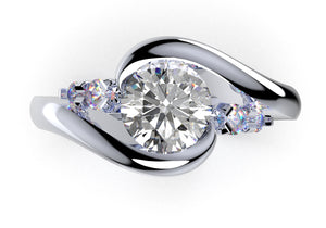 Engagement Ring Solitaire Ring 3D Model Women Ring - CC99 3D print model