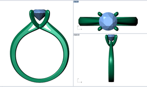 Engagement Ring Design STL CAD file Download model Size 5 US CA5  3D Print Model