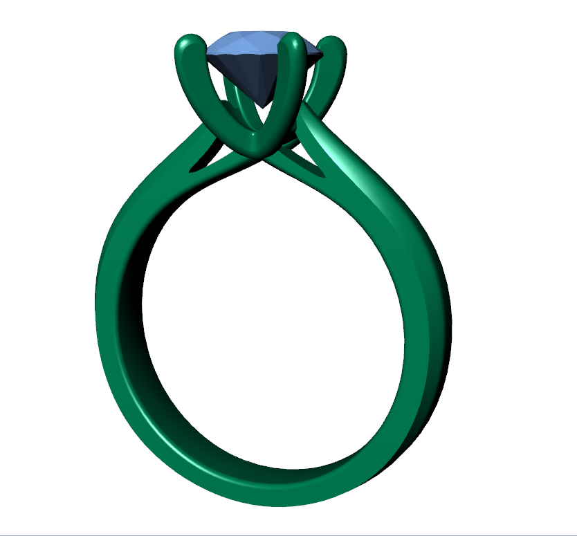 Engagement Ring Design STL CAD file Download model Size 5 US CA5  3D Print Model