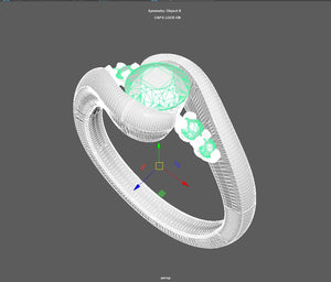 Engagement Ring Solitaire Ring 3D Model Women Ring - CC99 3D print model