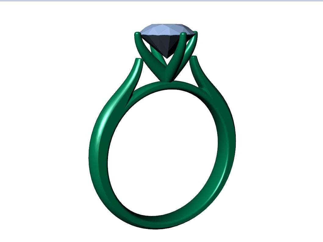 Engagement Ring Solitaire CAD Design-CC119 3D print model
