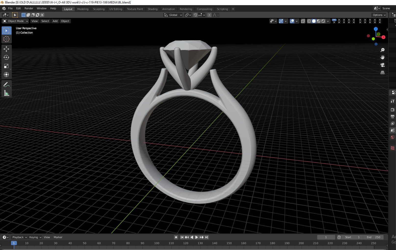 Engagement Ring Solitaire CAD Design-CC119 3D print model