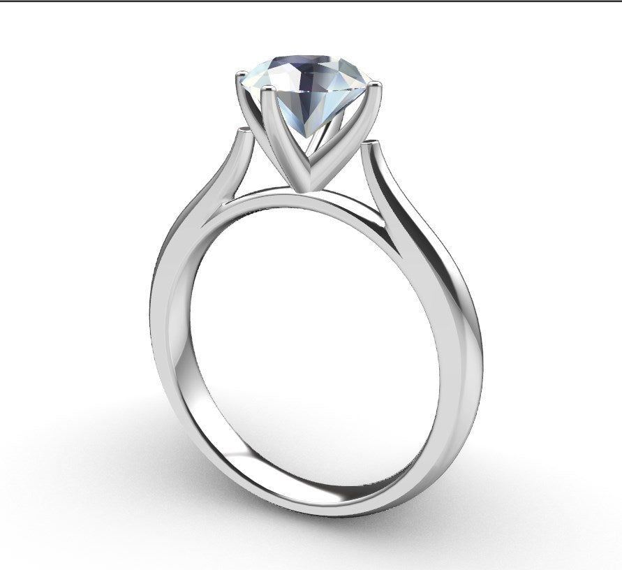 Engagement Ring Solitaire CAD Design-CC119 3D print model