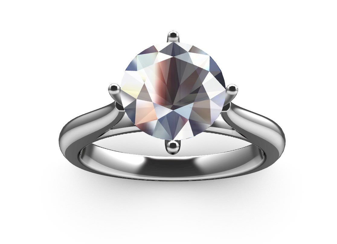 Engagement Ring Solitaire CAD Design-CC119 3D print model