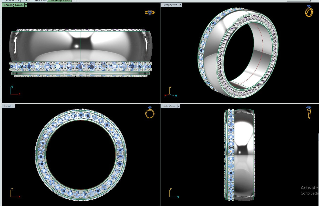 Wedding Ring Set Women Ring CAD Design-PSJM001V1