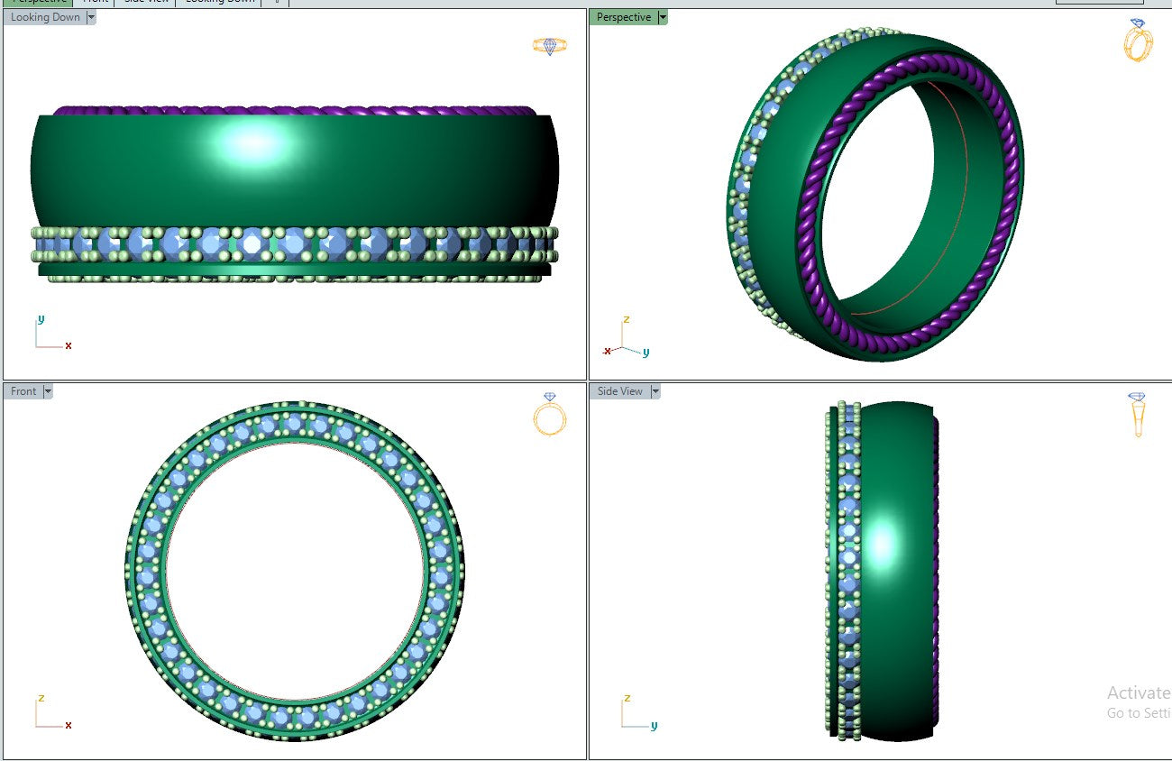 Wedding Ring Set Women Ring CAD Design-PSJM001V1