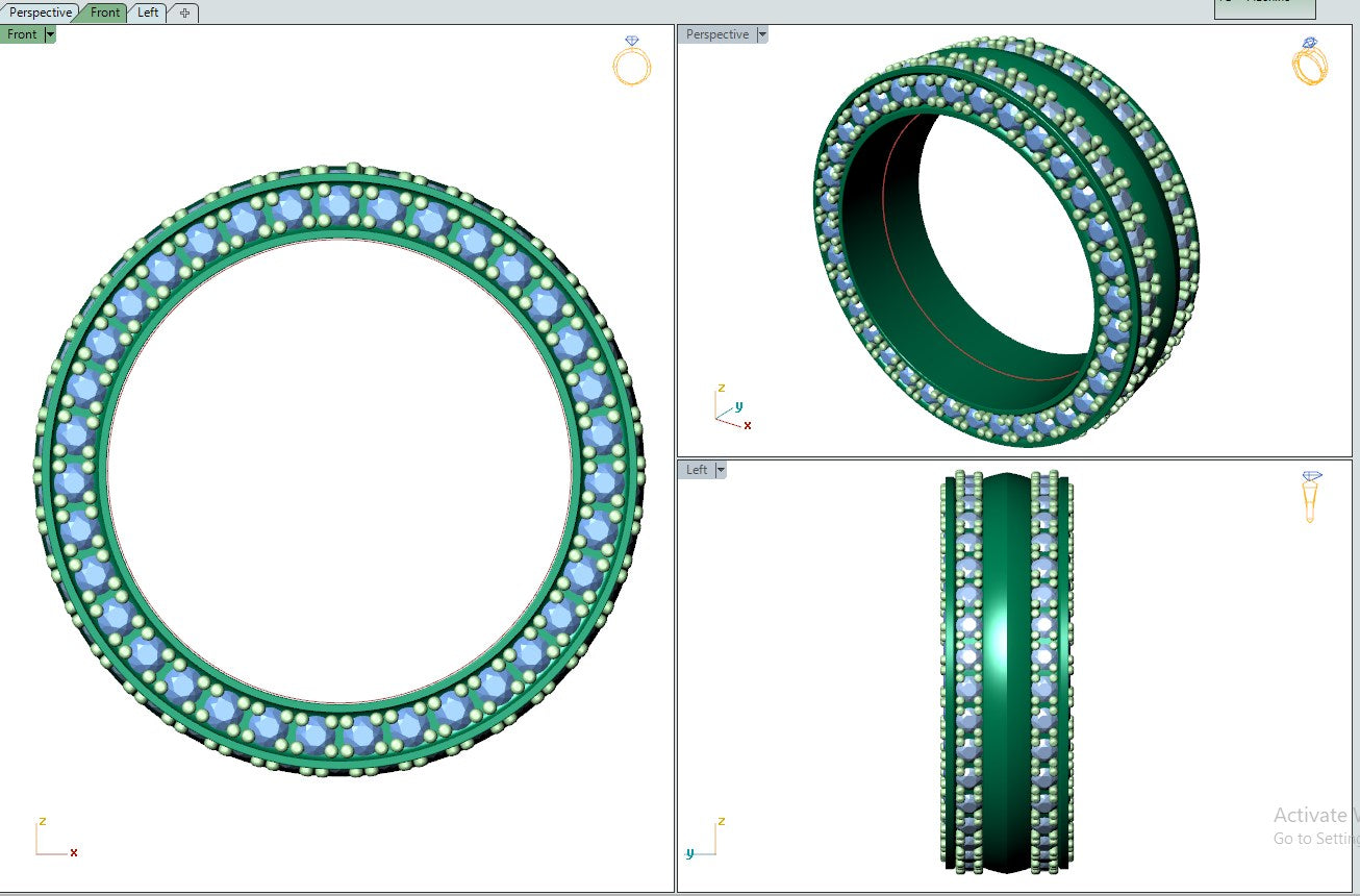 Wedding Ring Set Women Men Ring 3D CAD Design-PSJM001V4