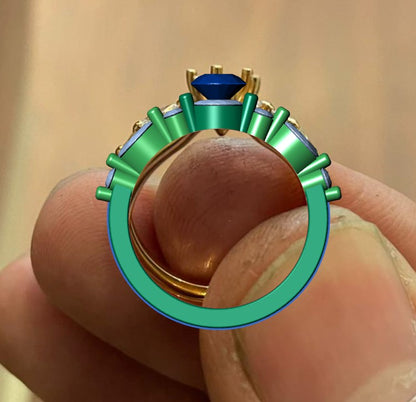Wedding Set Ring CAD Design-PSTR02 3D Print Model