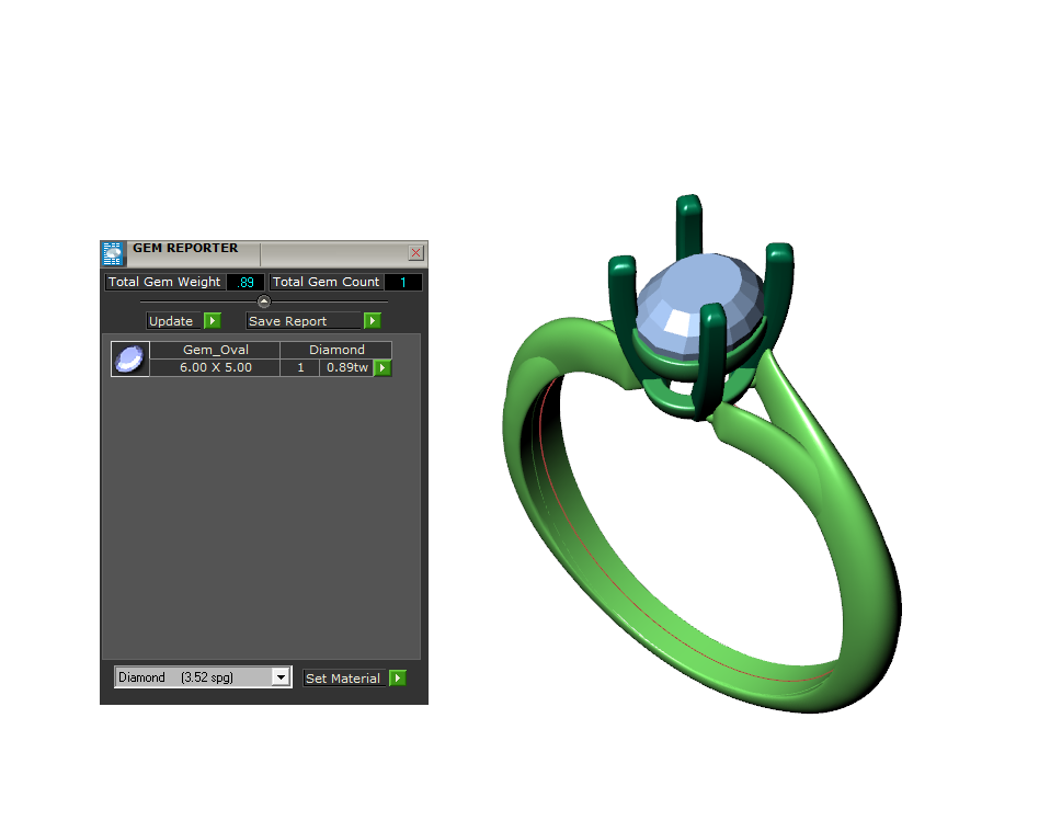 Twisted Oval Gemstone Engagement Ring 3D CAD Design-O11031OV 3D print model