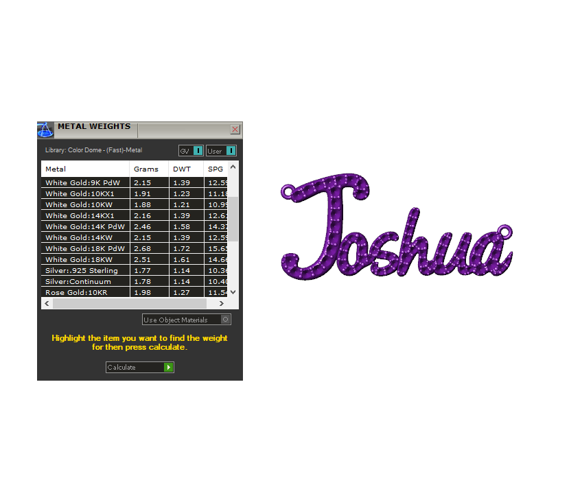 Joshua Diamond Set Version Jewelry Font Necklace Pendant Design- JDS-A 3D Print Model
