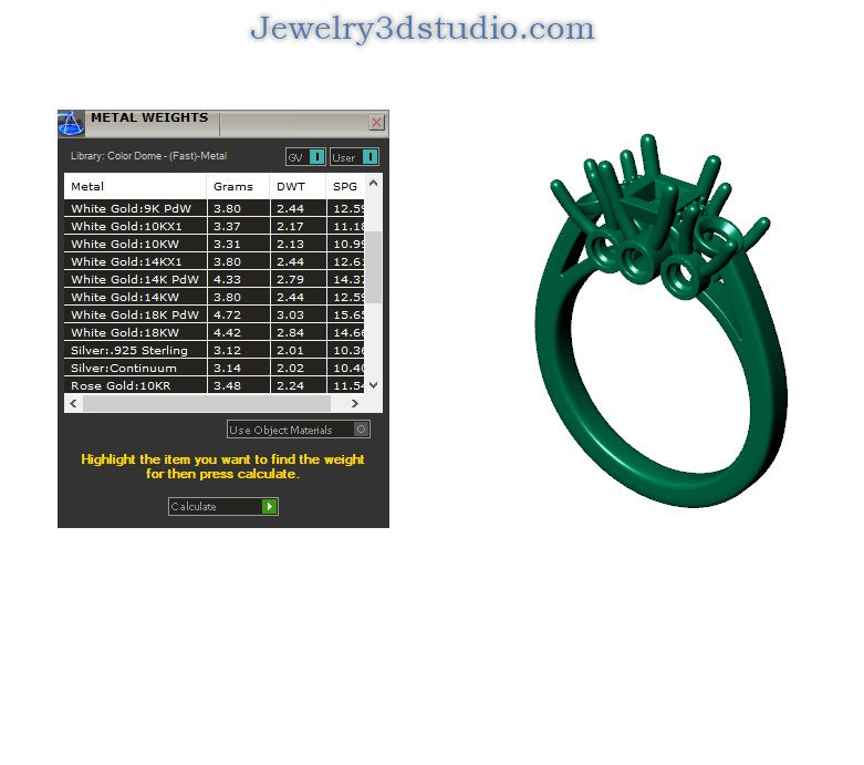 Cushion Side Round Diamonds Trilogy Engagement Ring - TCSRD-ST 3D Print Model
