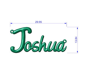 Joshua Shiny Surface Version Jewelry Font Necklace Pendant Design- JDS-B 3D Print Model