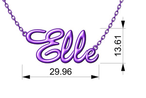 Elle Shiny Surface Version Jewelry Font Necklace Pendant Design-EDS-B 3D Print Model