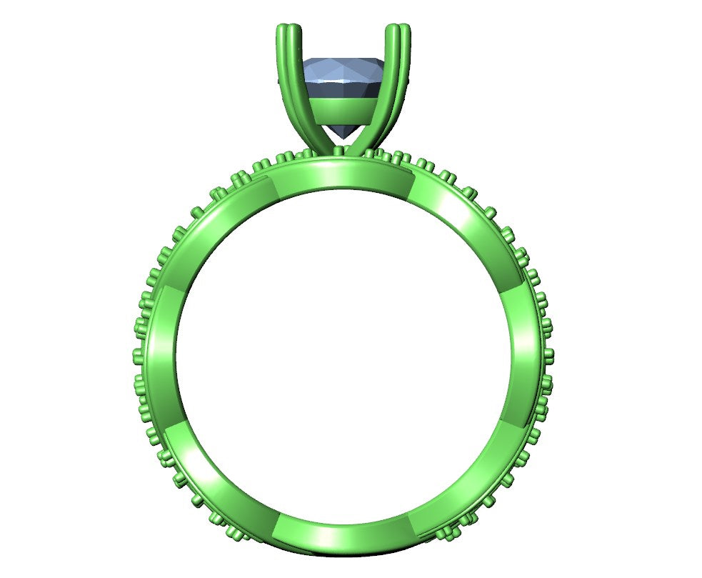 Twisted Engagement Ring Center Diamond 1.30 Carats- LJP01