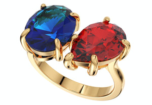 Cocktail Ring Design Sapphire Oval - Pear Ruby Gesmtone-JCNP-03 3D PRINT MODEL DOWNLOADABLE