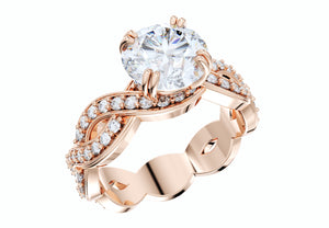 Twisted Engagement Ring Center Diamond 1.30 Carats- LJP01
