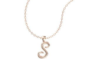 S Font Name Pendant With Shiny Surface-JDSS-SHINY 3D Print Model