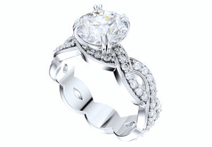 Twisted Engagement Ring Center Diamond 1.30 Carats- LJP01