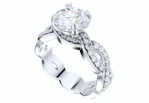 Twisted Engagement Ring Center Diamond 1.00 Carats- LJP02
