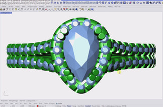 Pear Shape Diamond Engagement Ring -CRL001 – Jewelry 3D Studio