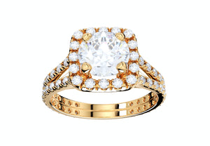 Diamond Round Halo Engagement Ring 3D CAD Design 3D Print Model-O-1-102