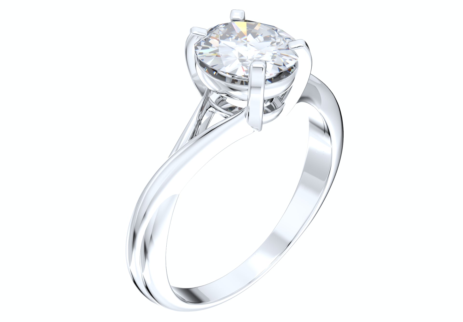 Twisted Oval Gemstone Engagement Ring 3D CAD Design-O11031OR