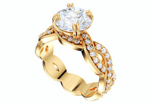 Twisted Engagement Ring Center Diamond 1.00 Carats- LJP02