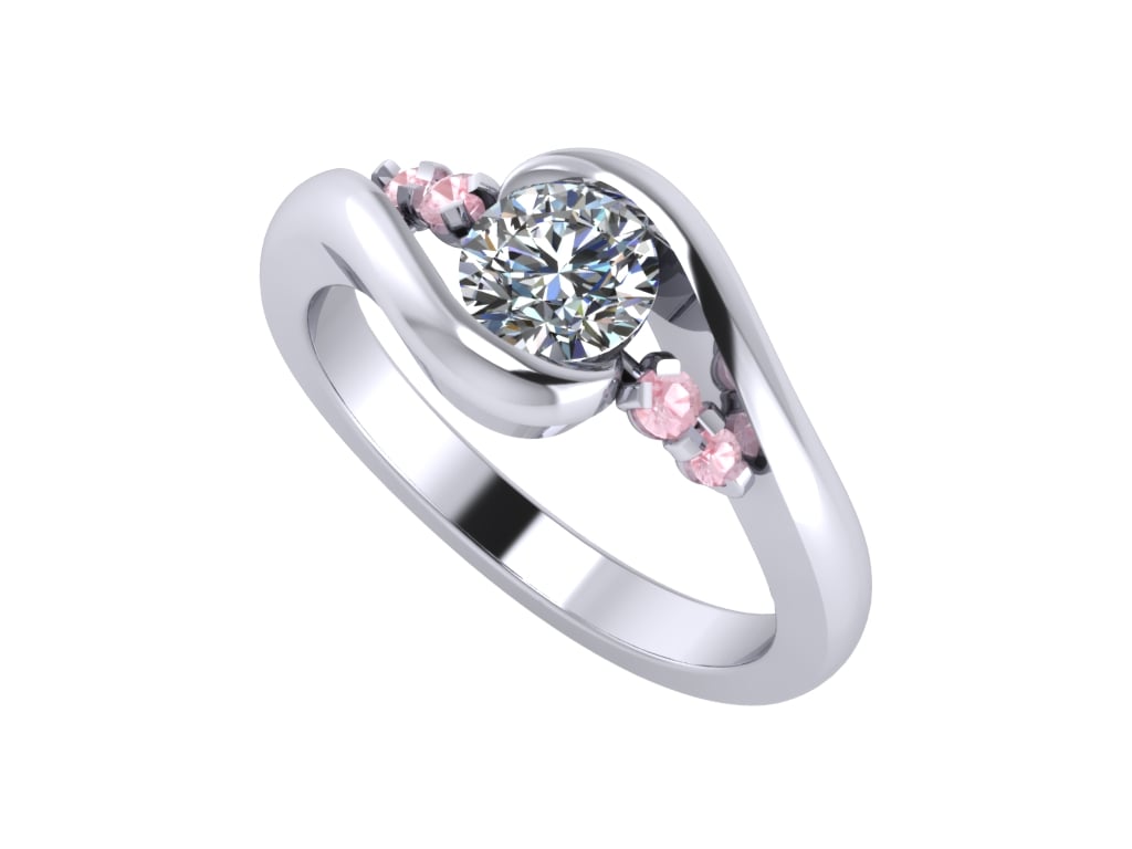 Engagement Ring Solitaire Ring 3D Model Women Ring - CC99 3D print model