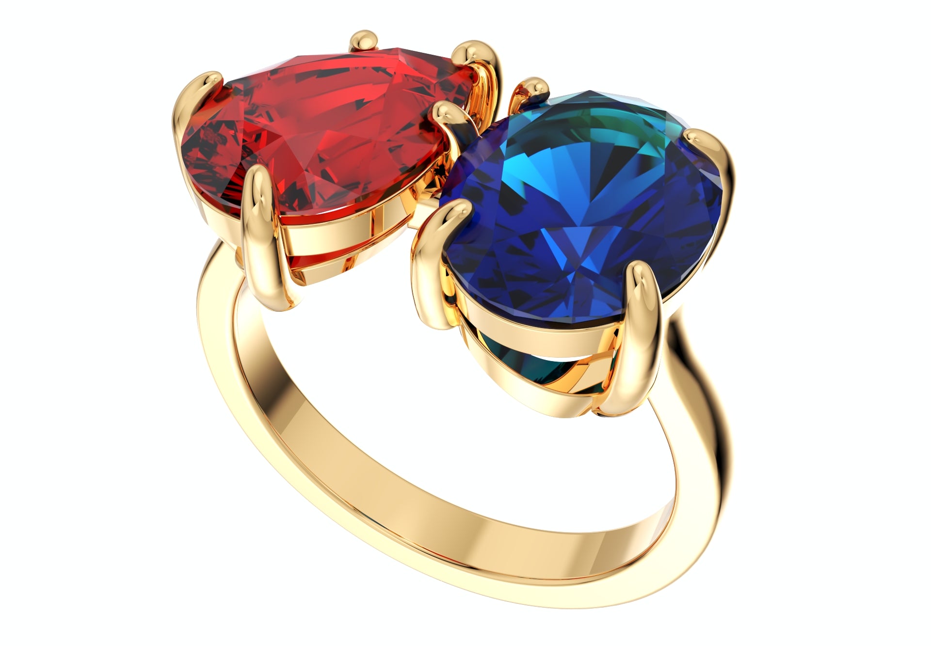 Cocktail Ring Design Sapphire Oval - Pear Ruby Gesmtone-JCNP-03 3D PRINT MODEL DOWNLOADABLE