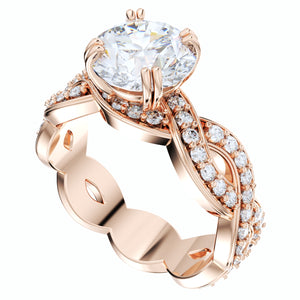 Twisted Engagement Ring Center Diamond 1.00 Carats- LJP02