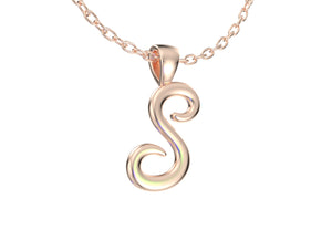 S Font Name Pendant With Shiny Surface-JDSS-SHINY 3D Print Model