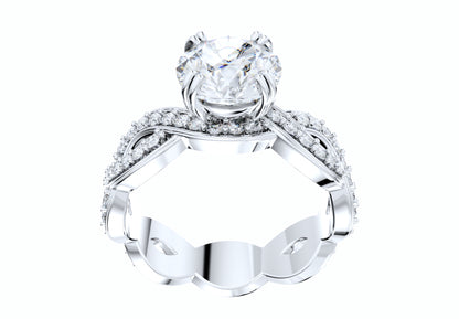 Twisted Engagement Ring Center Diamond 1.30 Carats- LJP01