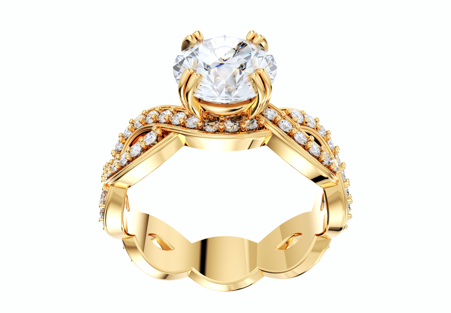 Twisted Engagement Ring Center Diamond 1.00 Carats- LJP02