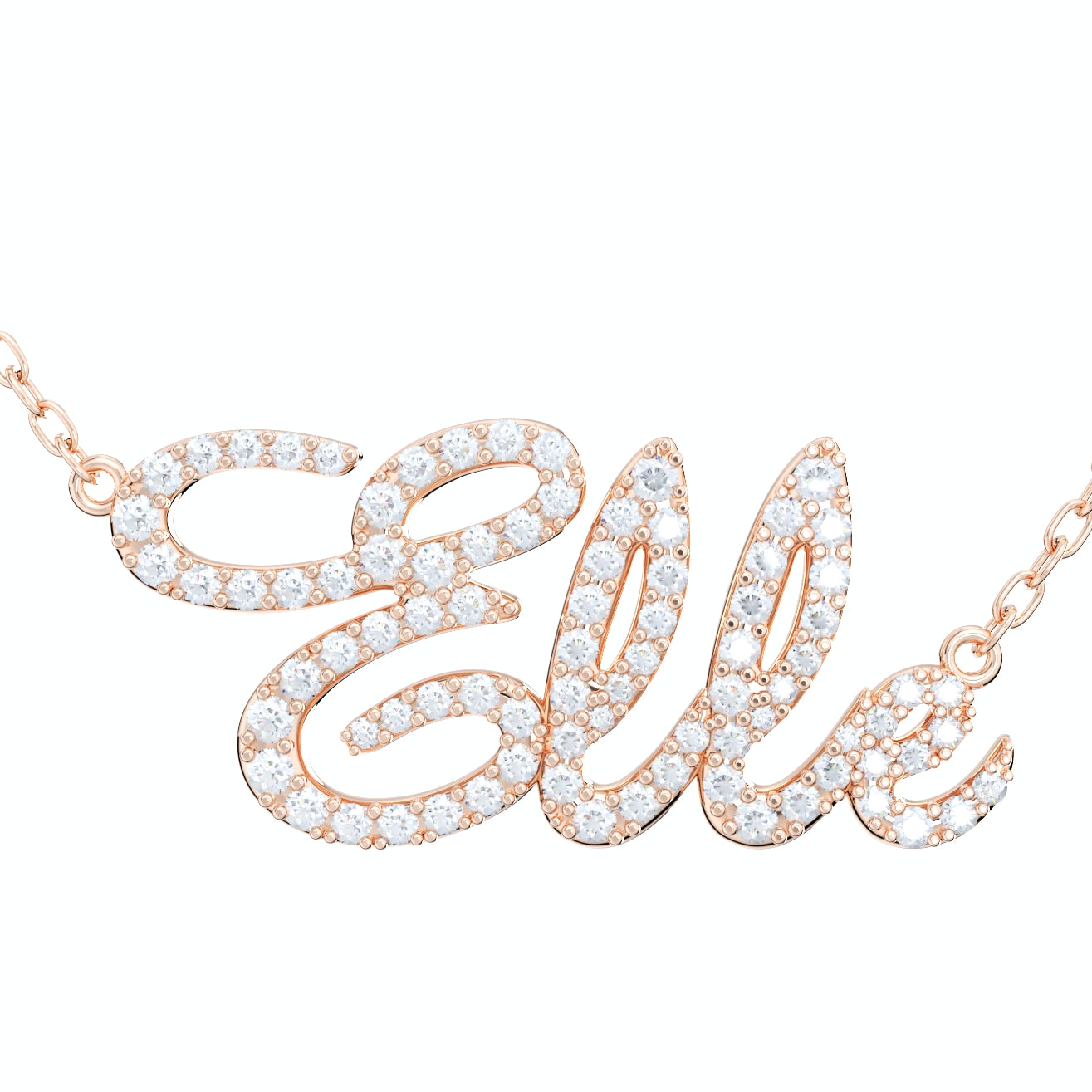 Elle Diamond Set Version Jewelry Font Necklace Pendant Design- EDS-A 3D Print Model