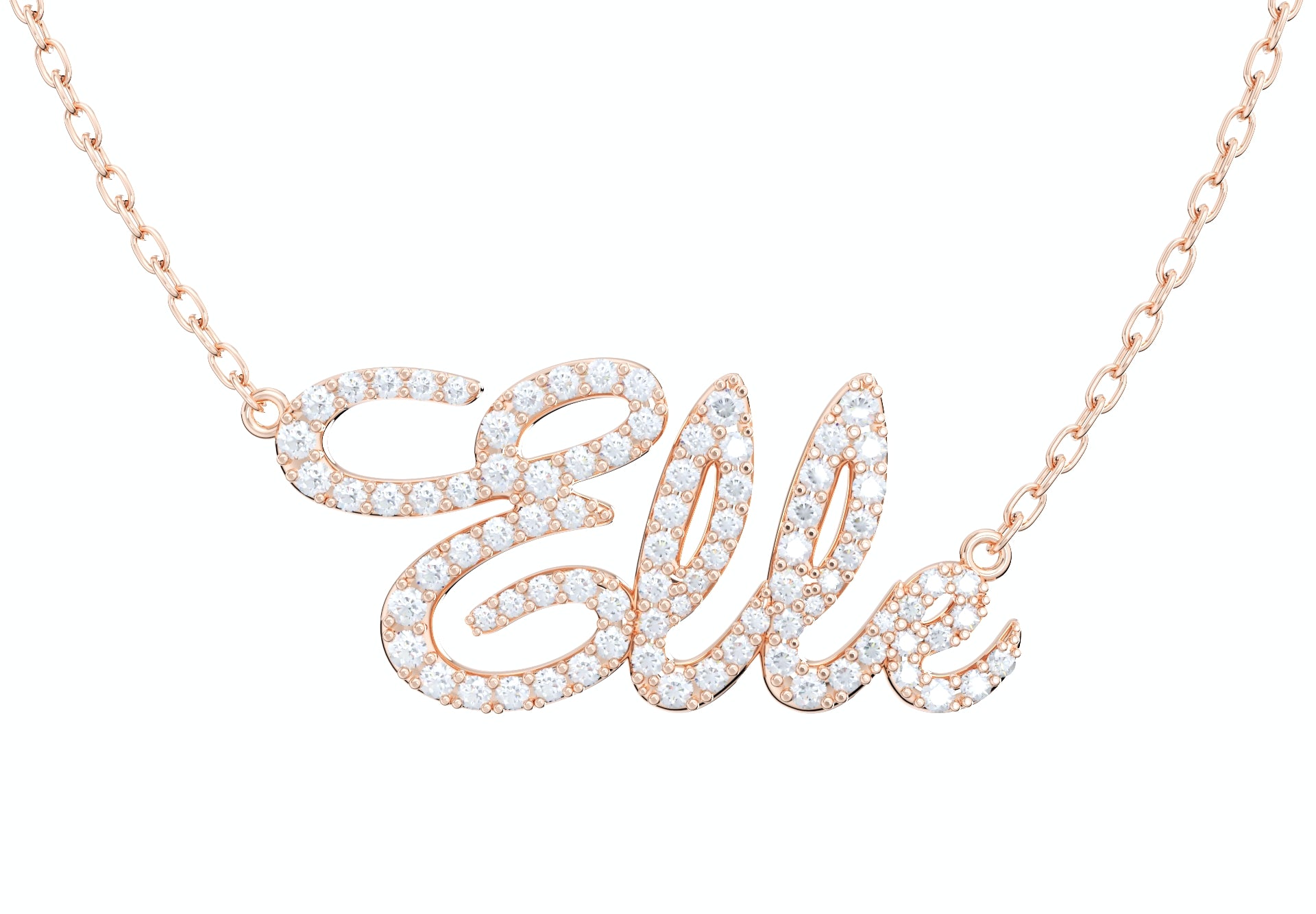 Elle Diamond Set Version Jewelry Font Necklace Pendant Design- EDS-A 3D Print Model