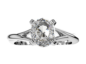 Twisted Oval Gemstone Engagement Ring 3D CAD Design-O11031OV 3D print model