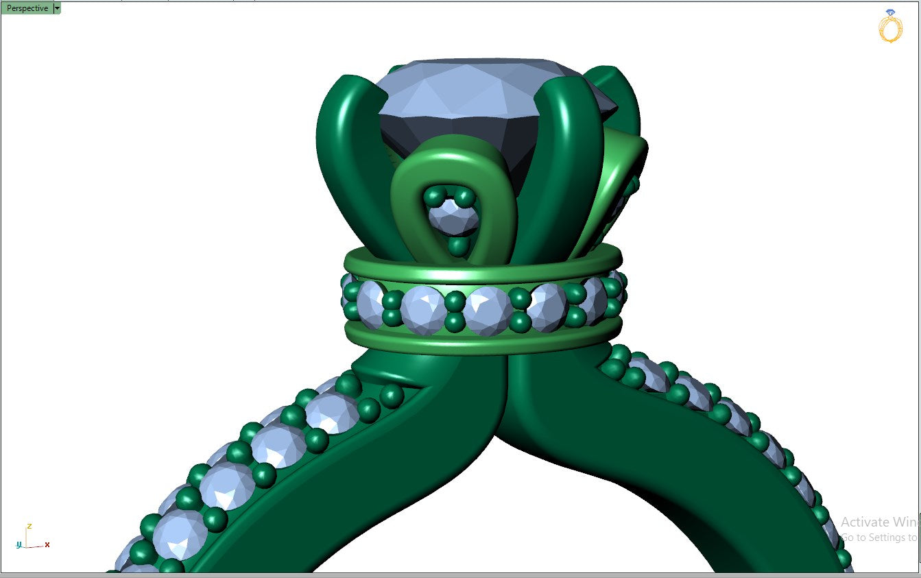 Engagement Solitaire Diamond Ring 3D CAD Design-CC117 3D print model