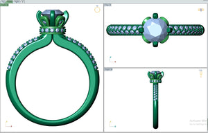 Engagement Solitaire Diamond Ring 3D CAD Design-CC117 3D print model