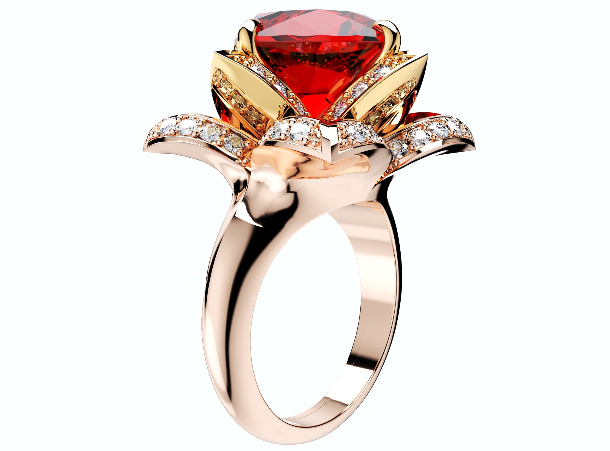 Flower Jewelry Women Ring CAD Design-CC124