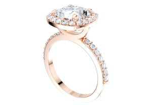 Cushion Cut Diamond Halo Engagement Ring-JCNP-01 3D MODEL
