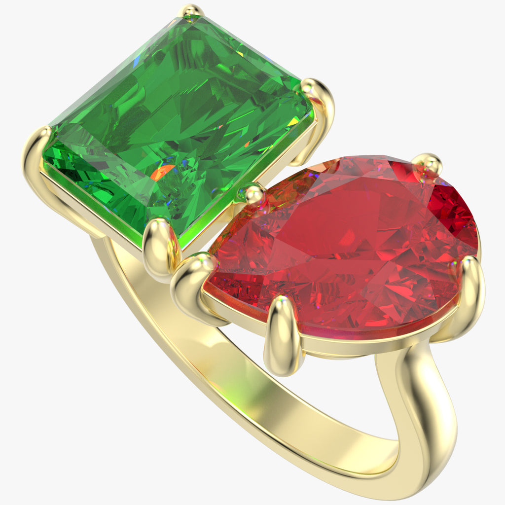 Cocktail Ring Design Emerald And Pear Shape-JCNP-02 3D Print Model