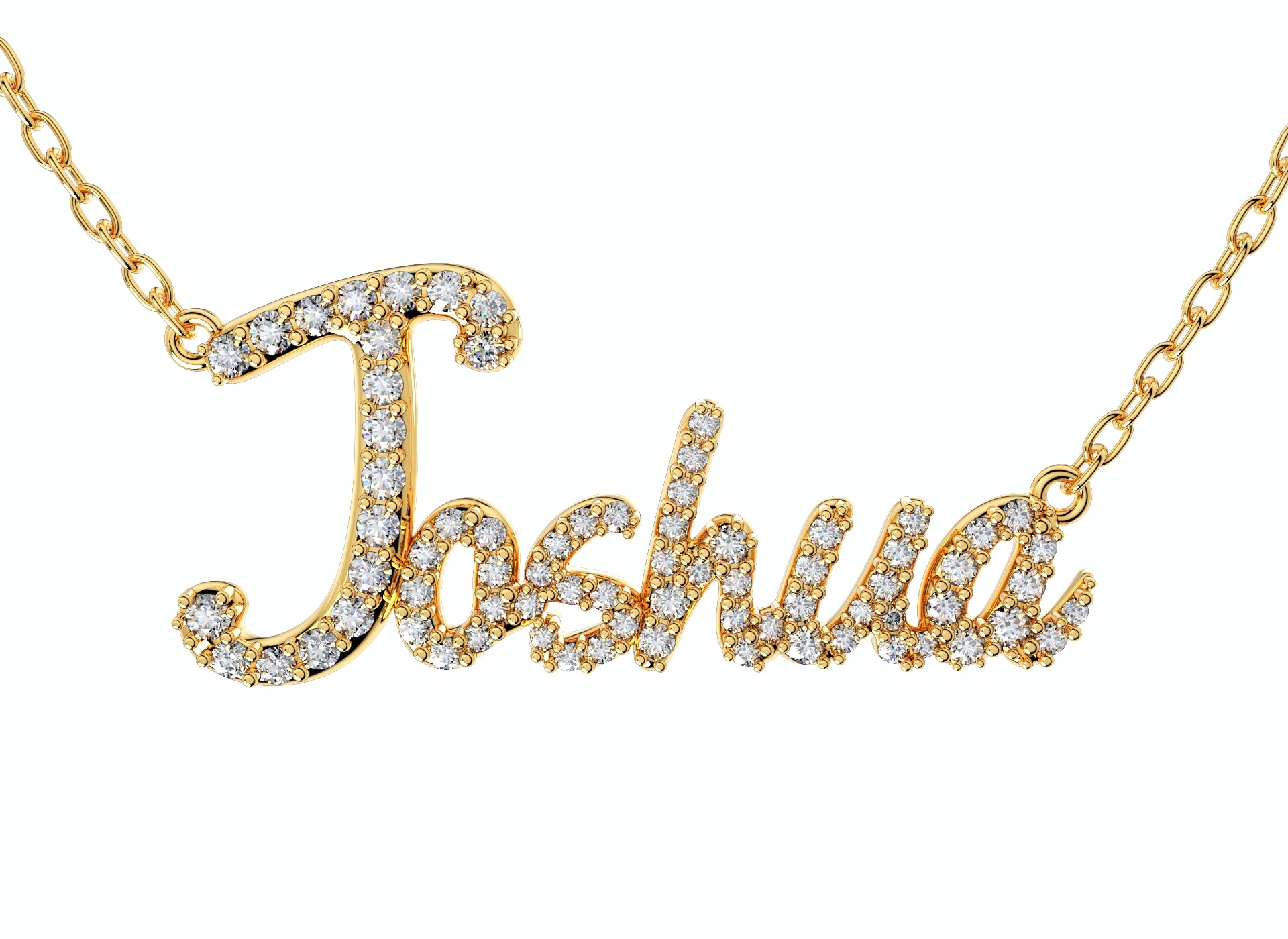Joshua Diamond Set Version Jewelry Font Necklace Pendant Design- JDS-A 3D Print Model