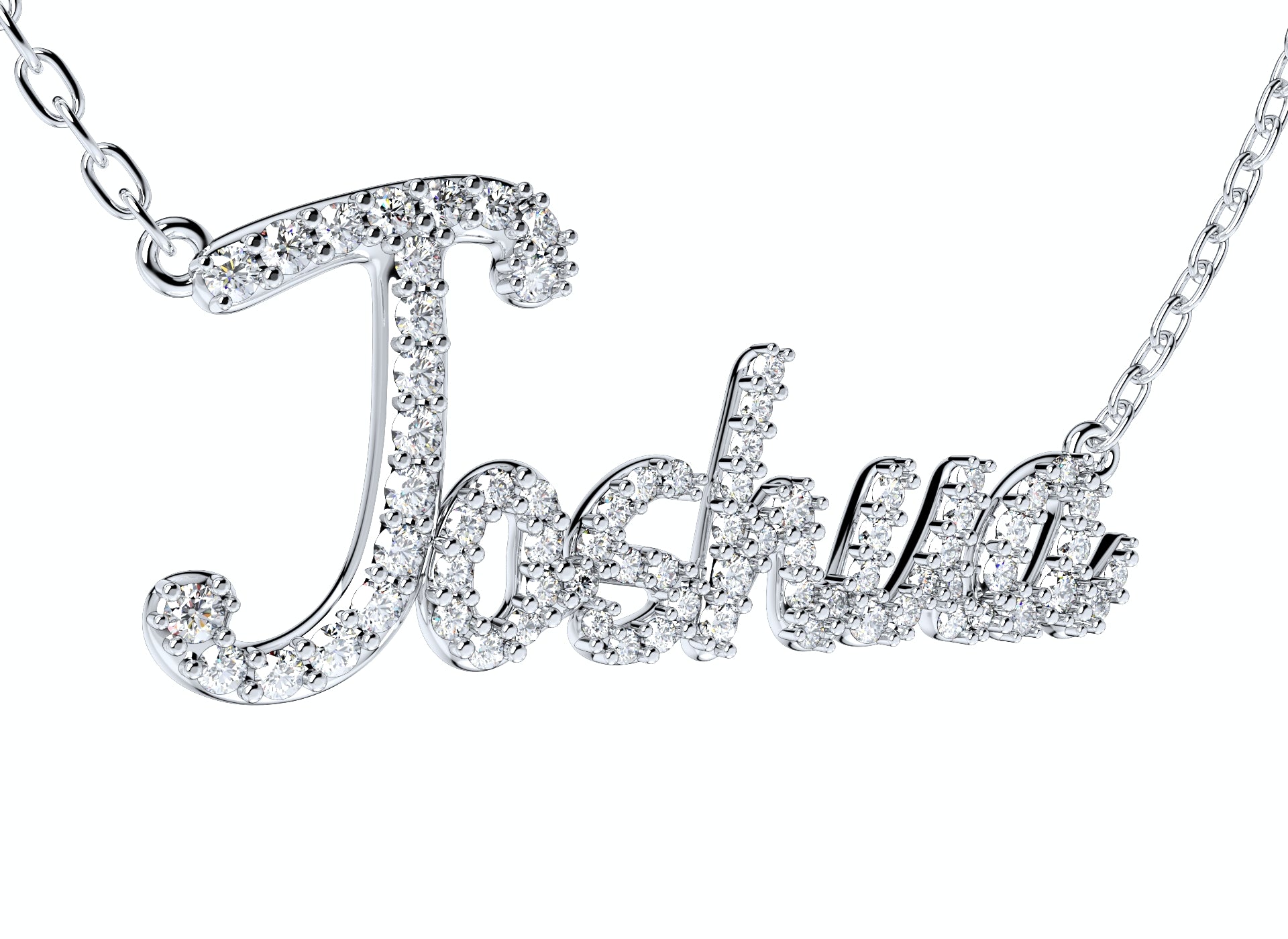 Joshua Diamond Set Version Jewelry Font Necklace Pendant Design- JDS-A 3D Print Model
