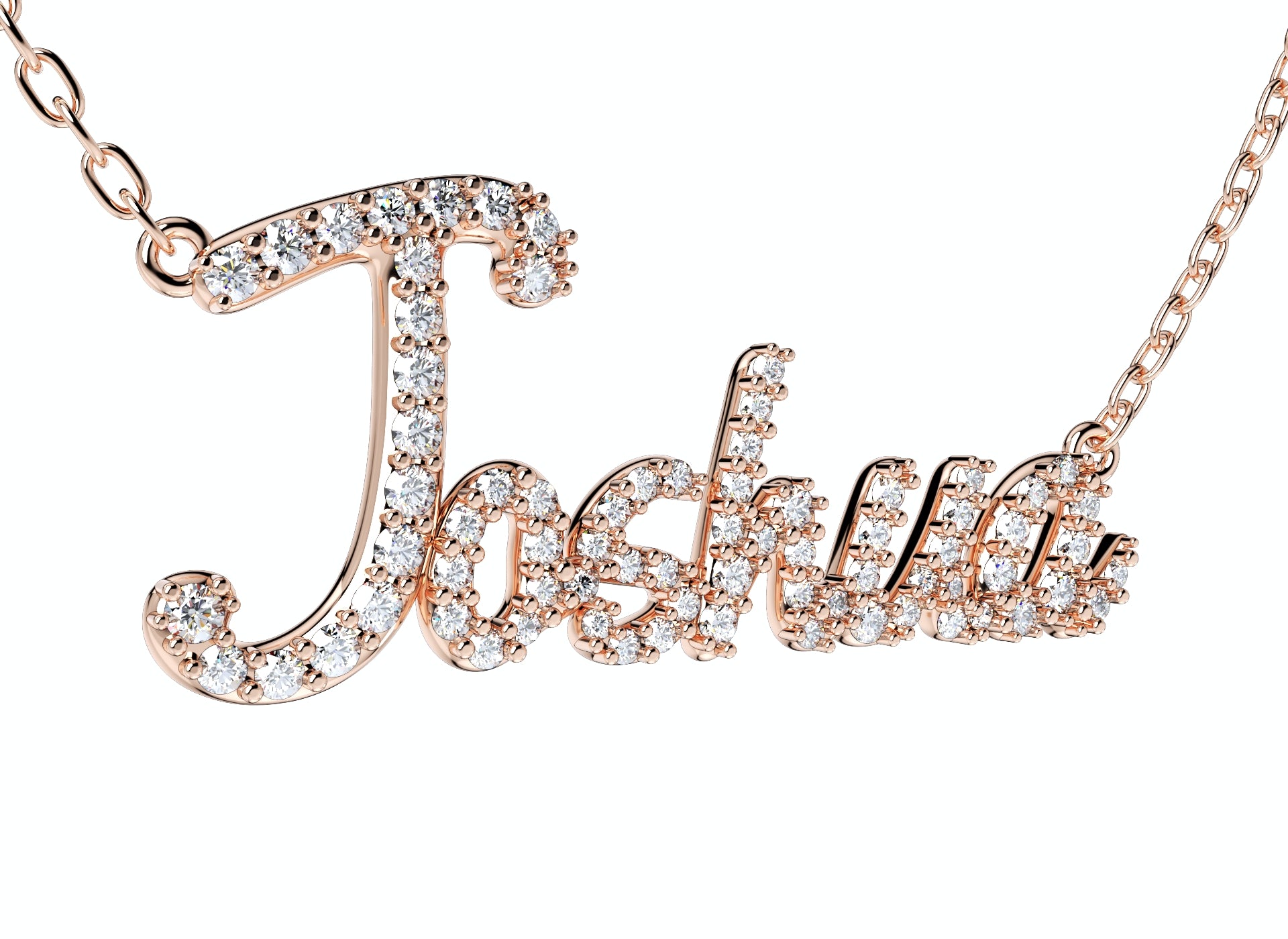 Joshua Diamond Set Version Jewelry Font Necklace Pendant Design- JDS-A 3D Print Model