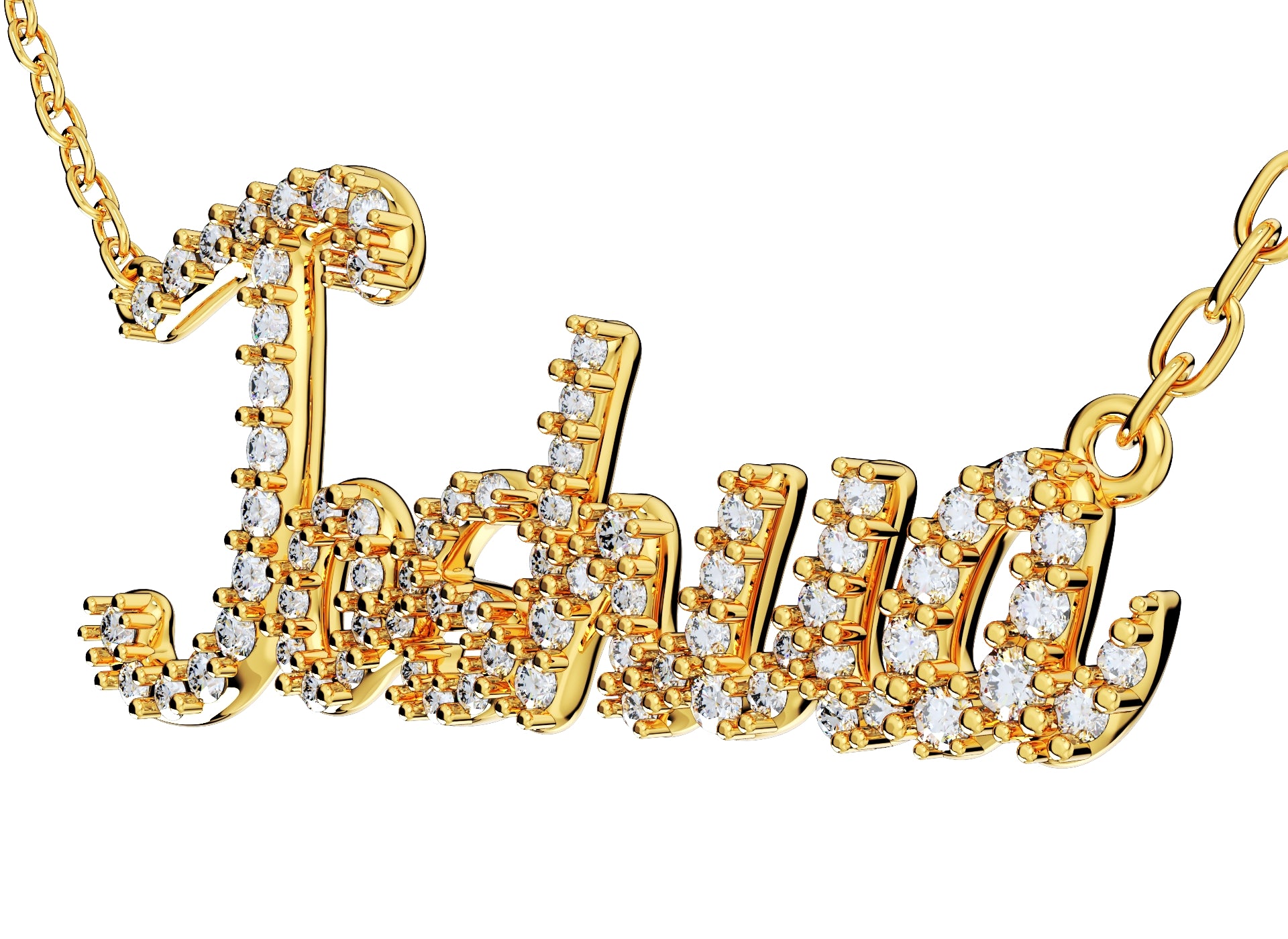 Joshua Diamond Set Version Jewelry Font Necklace Pendant Design- JDS-A 3D Print Model
