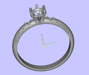 Engagement Ring Light Weight Solitaire Ring CAD Design-O-1-106