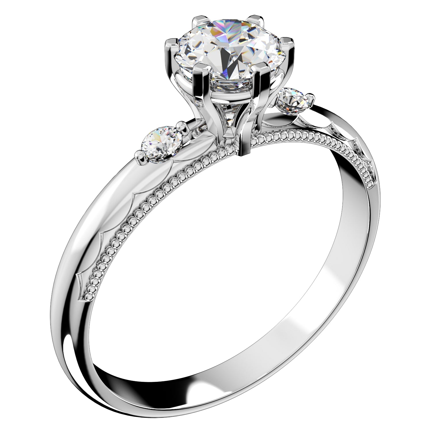 Engagement Ring Light Weight Solitaire Ring CAD Design-O-1-106