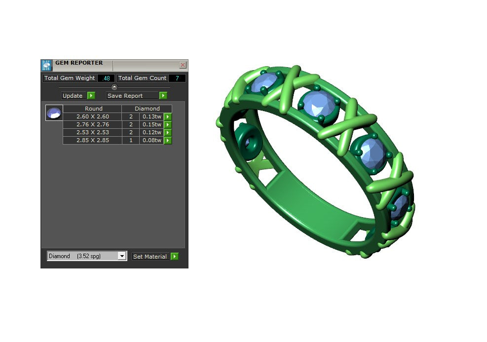 Wedding Set Ring 3D CAD Design-O110033