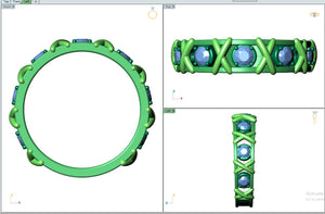 Wedding Set Ring 3D CAD Design-O110033